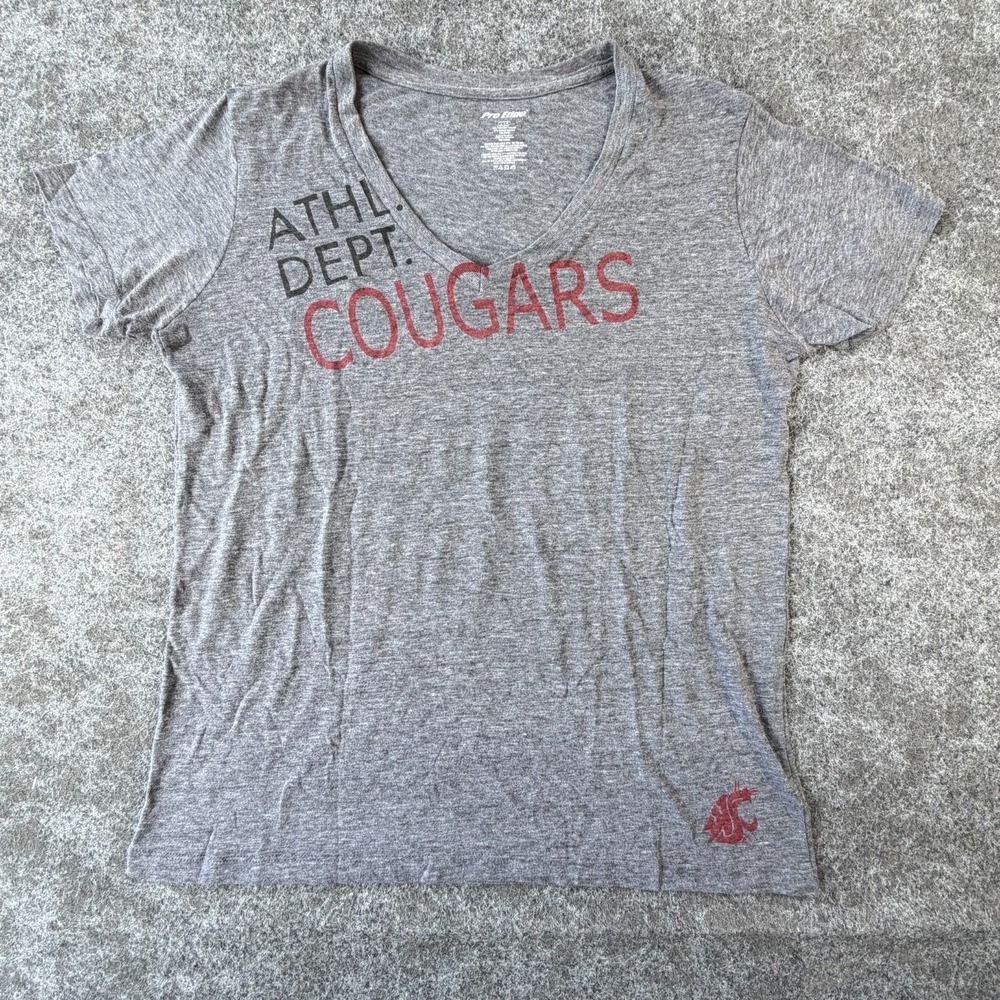 Pro Edge Shirt Unisex Large Gray Cotton Washington State Cougars Football NCAA